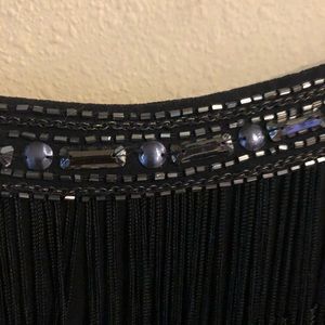 Forever 21 Skirts - Forever 21 beaded fringe black mini skirt size L Forever 21 Skirts - Forever 21 beaded fringe black mini skirt size L